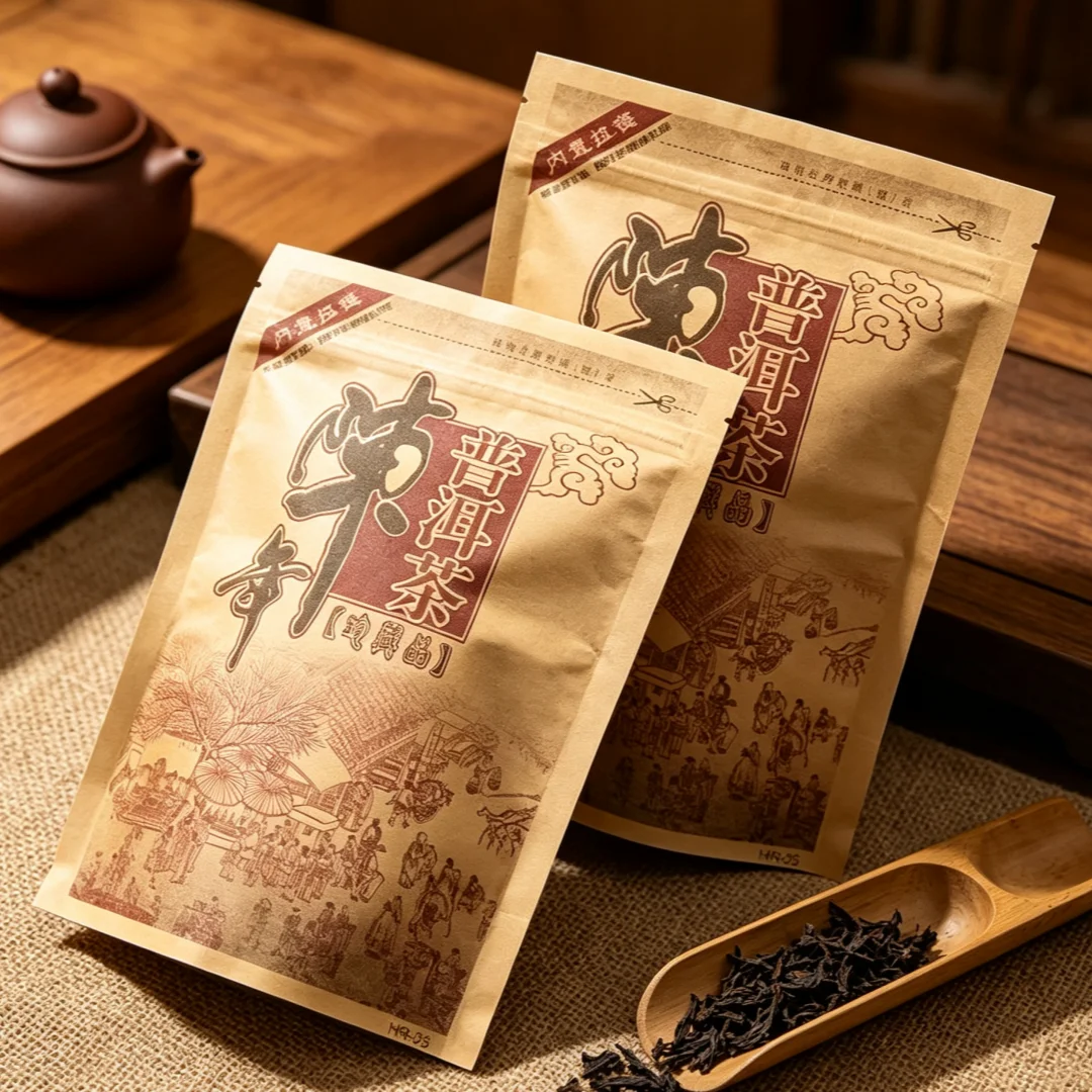 250g Chinese Puer Tea Set Zipper Bags YunNan Pu'er Oolong Green Tea Recyclable Sealing Packing Bag WIth Various patterns