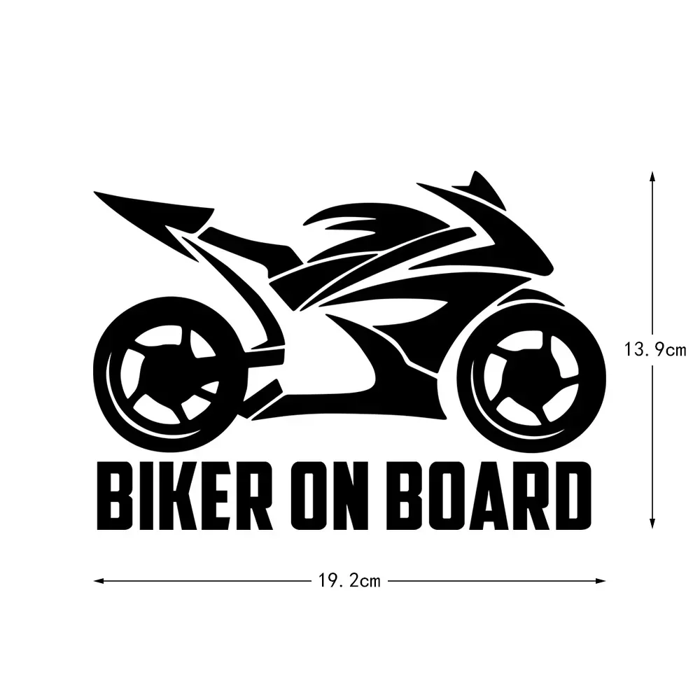 "Biker on Board" Adesivi decorativi riflettenti per auto Decor Moto Moto Scooter Auto Body Window Parabrezza Decal Accessori
