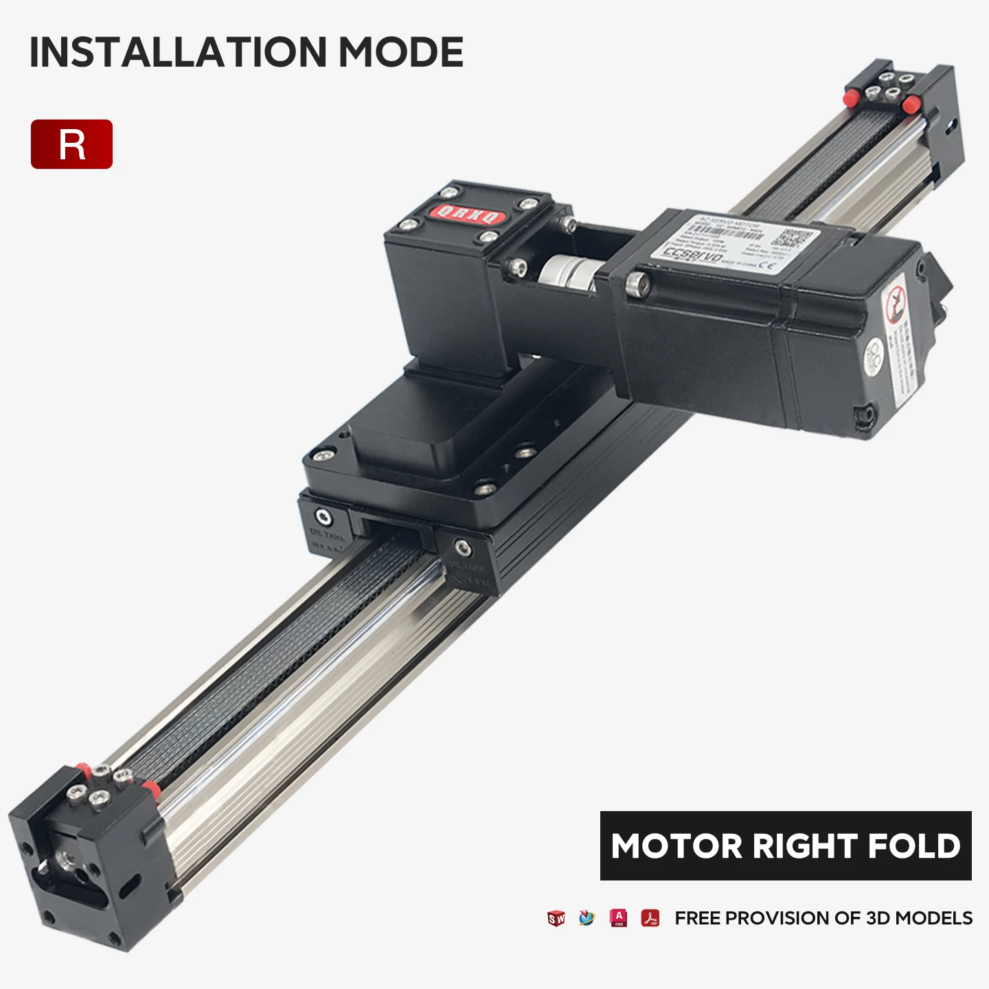 QRXQ RXP50 Effective Travel Stroke Lenght 200 300 400 500mm Timing Belt Linear Slide Guide Motion For 3D Printer Accessorie