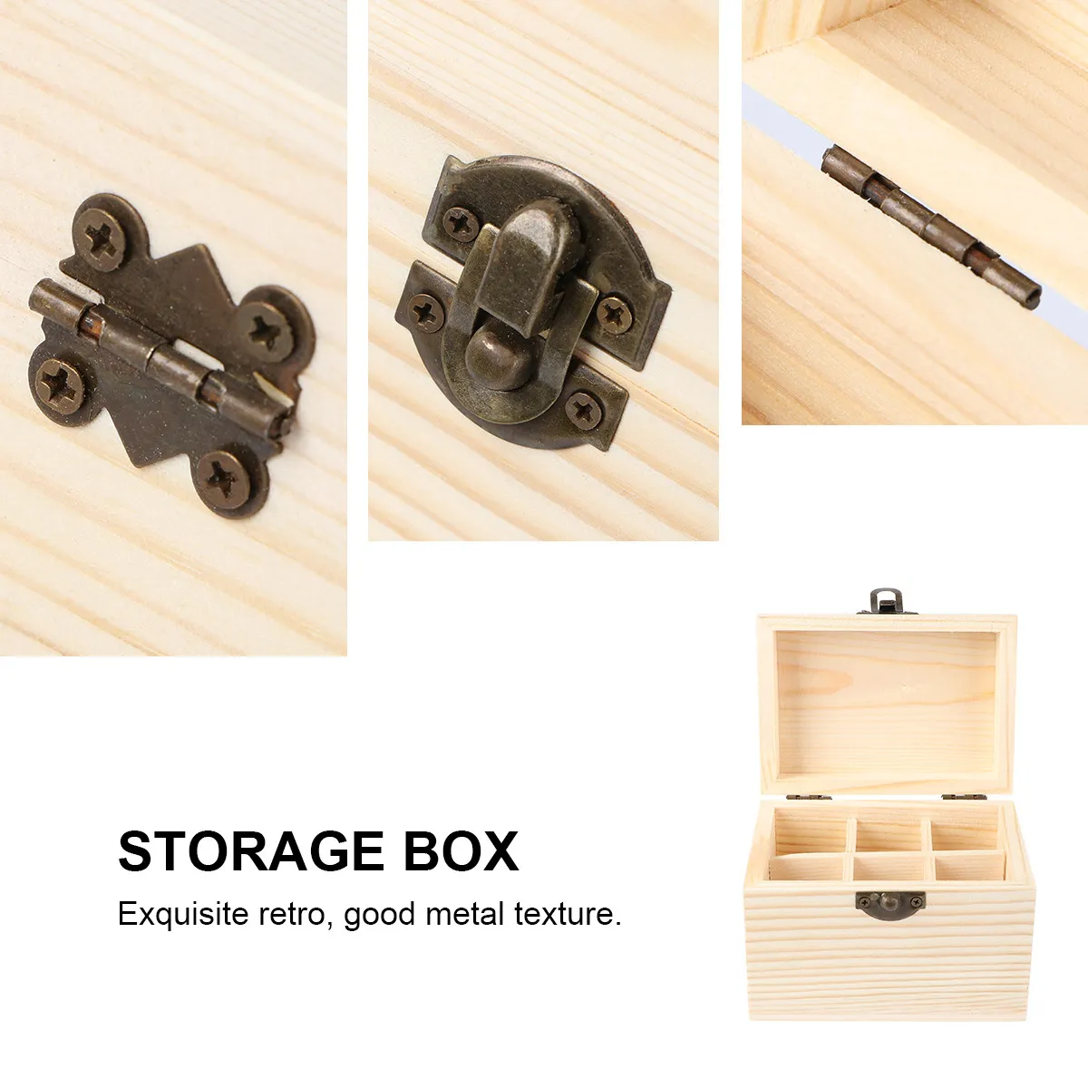 1Pcs Solid Wood Essential Oil Storage Box 6 Slot Compact Lightweight Protective Organizer for Aroma Bottles Case