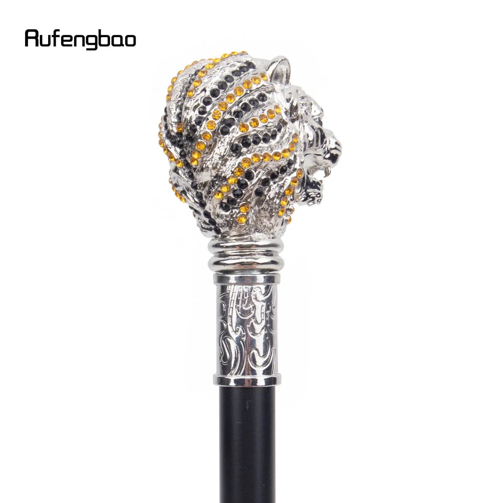 ไม้เท้าแฟชั่นหัวสิงโตสีขาวสุดหรู สำหรับงานปาร์ตี้ ไม้เท้าตกแต่ง ด้ามจับทรงหรูหรา ไม้เท้าทรงครอสเซียร์ ความยาว 90 ซม.