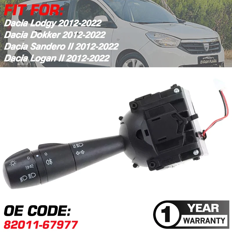 

For Dacia Lodgy Dacia Dokker 2012-2022 Dacia Sandero II Dacia Logan II 2012-2022 1x Car Turn Signal Headlight Switch 82011-67977