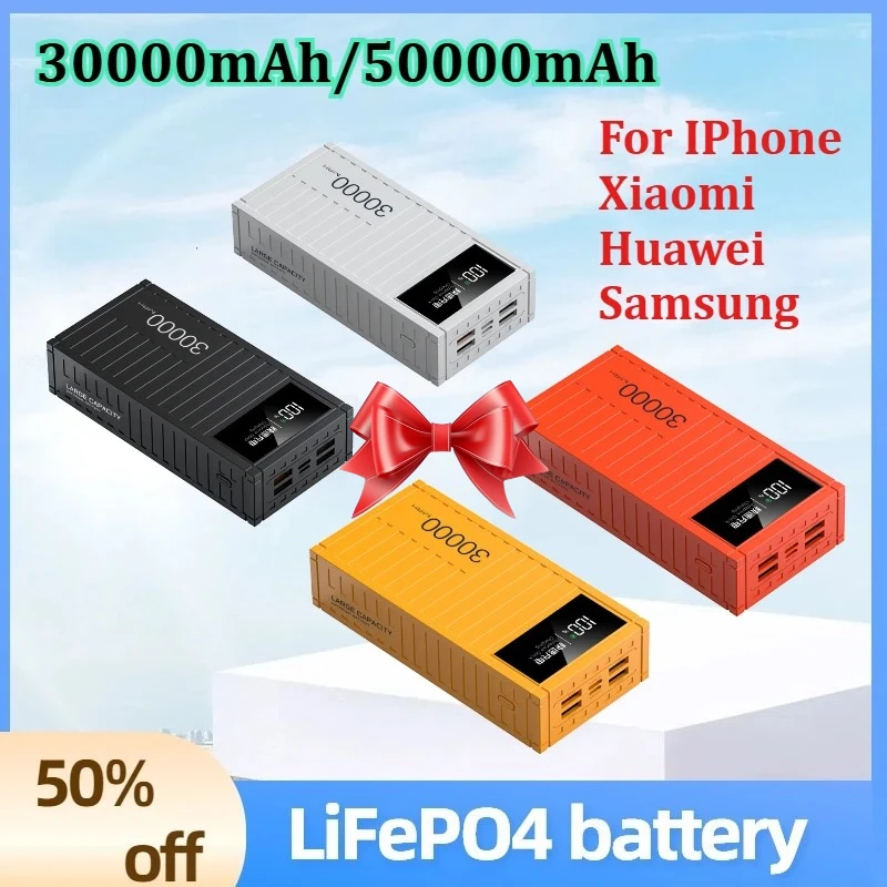 

30000mAh/50000mAh Power Bank 66W Large Battery Capacity Power Station Fast Charging for IPhone Xiaomi Huawei Samsung