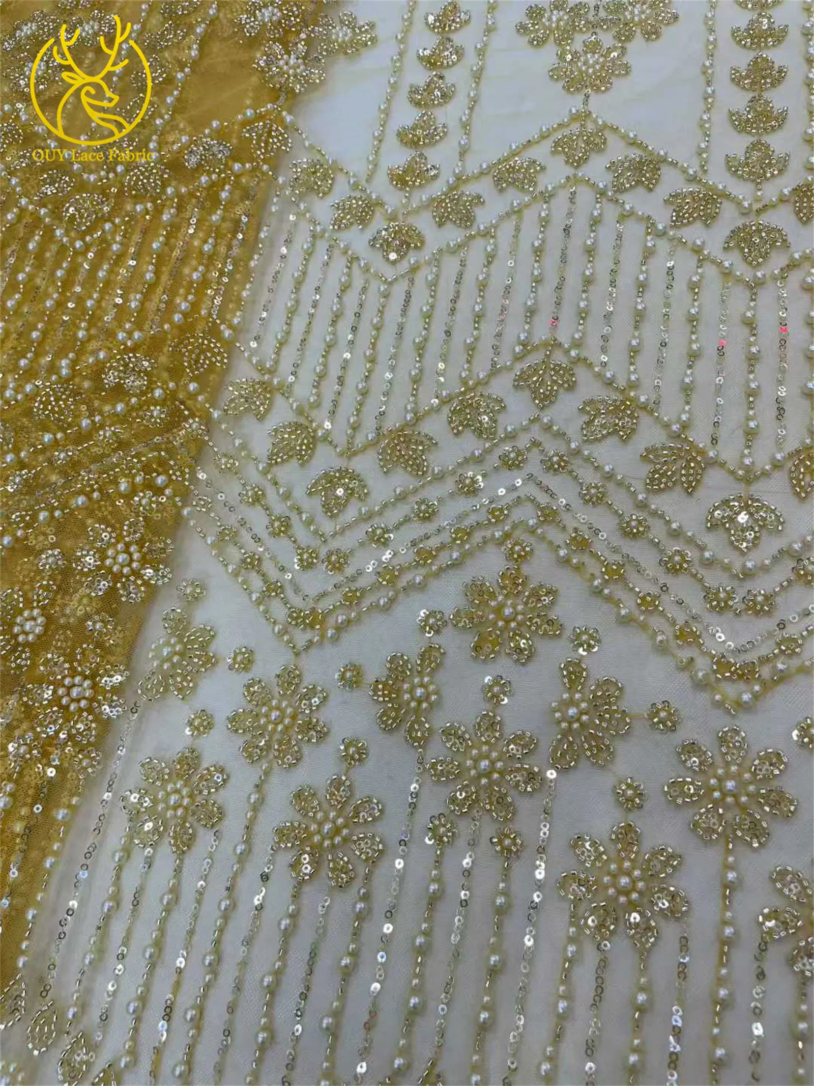 高級フレンチメッシュビーズレース生地 2025 高品質スパンコール刺繍チュールアフリカ生地女性のパーティードレス縫製