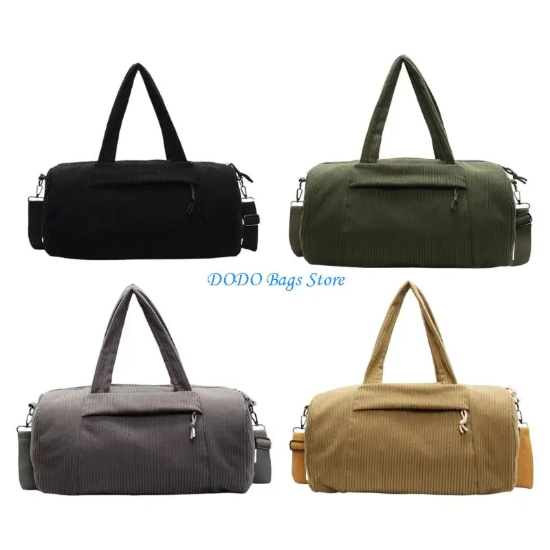 

Corduroy Workout Bag with Adjustable Strap Lightweight Handbag for Daily Use