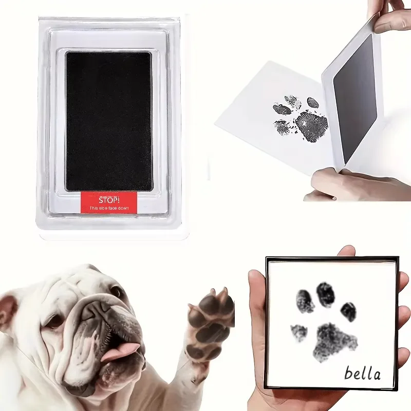 Pet Paw Print Commemorative Ink Pad，Dog or Cat Pet Owner Keepsake，DIY Inkless Handprints and Pet Pawprint Impression Making Kit