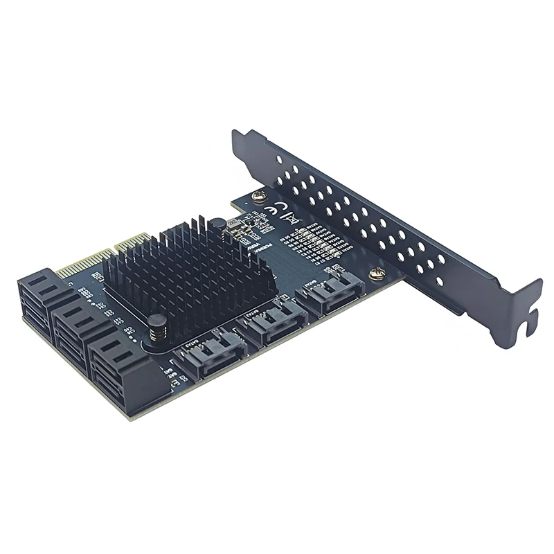 بطاقة توسيع PCIE إلى SATA III PCI Express 3.0X4 إلى SATA3.0 محول وحدة التحكم 6Gbps Riser Multiplier RTL9101 رقاقة لسطح المكتب