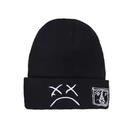Men Women Knitted Hat Versatile Knitted Hat Hop Style Embroidered Knit Hat for Women Men Warm Woolen Beanie with Expression
