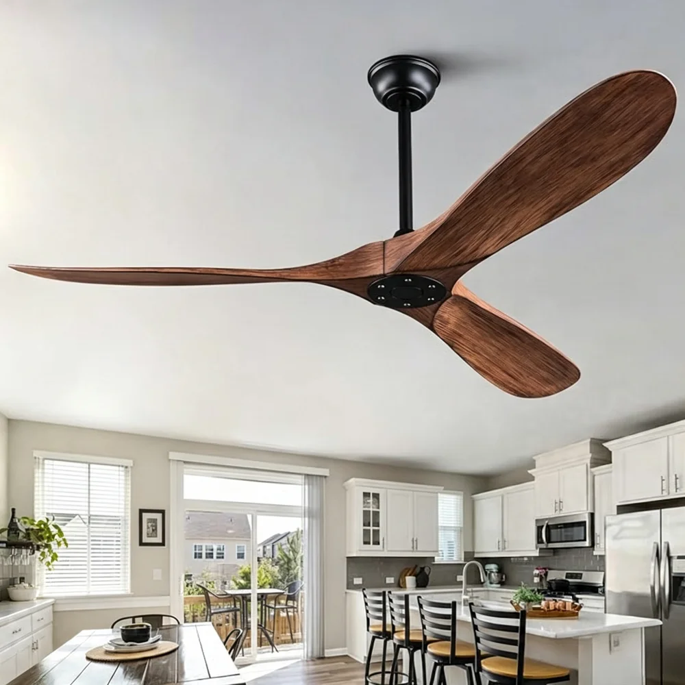 52/60 Inch Modern Ceiling Fan Without Light 85-265V With 3 ABS Blades Remote Control 6 Speed Quiet Fans DC Motor Electric Fan