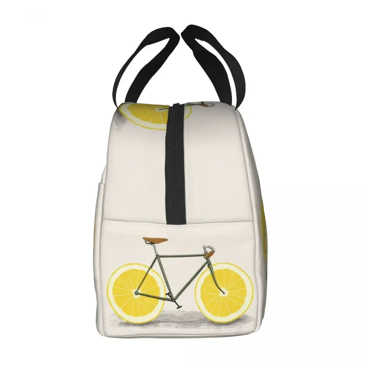 Abstract Florent Bodart Lemon Lover Zest Insulated Lunch Bags for Work School Citrus Fruit Portable Cooler Thermal Bento Box