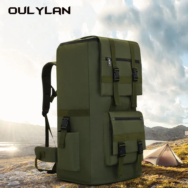 Oulylan High Capacity Outdoor Travel Men's 120L Military Fan Backpack Tactical Camouflage Sports Mountaineering Bag