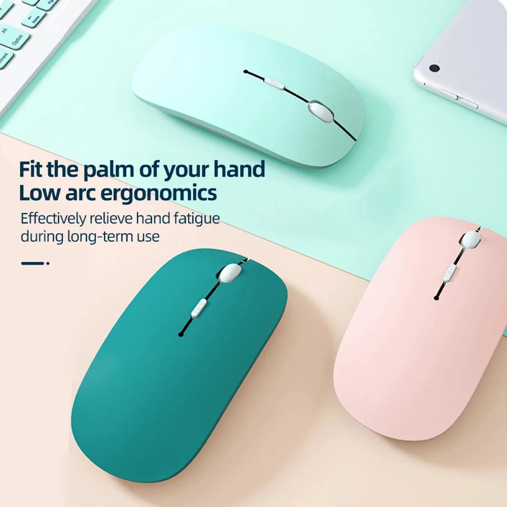 Silent Bluetooth Mouse Ultra-Thin Wireless Mouse Portable Gaming Mice For iPad Huawei Lenovo Android Tablet Notebook PC Computer