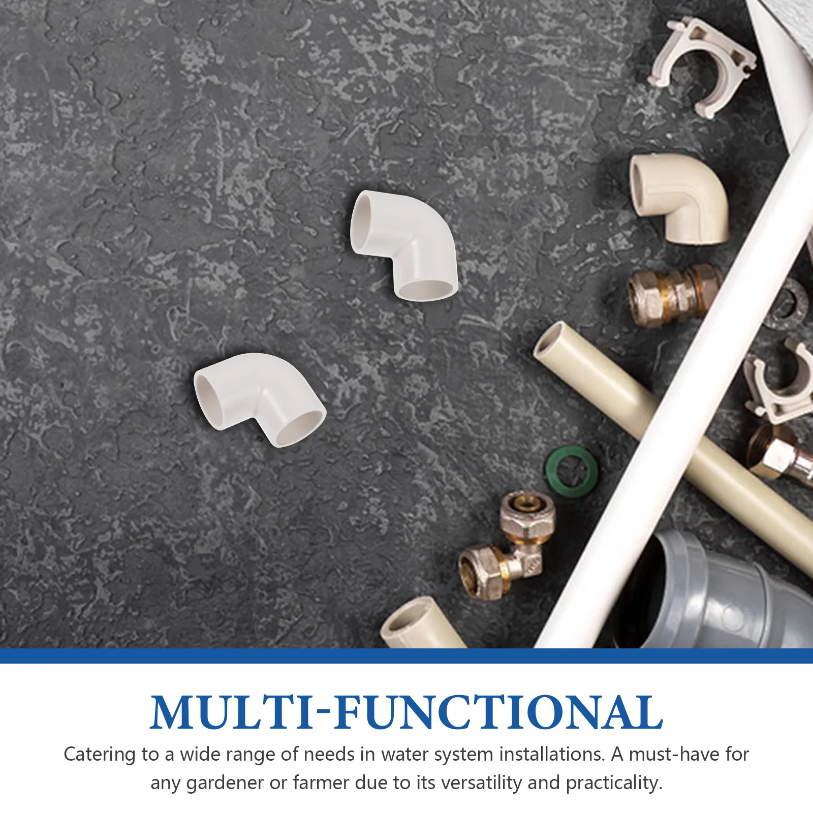 

20Pcs Elbow Pipe Fittings Plastic Connector Reusable Water Adapter for Hydroponic Connector Garden Shelf Support Structure