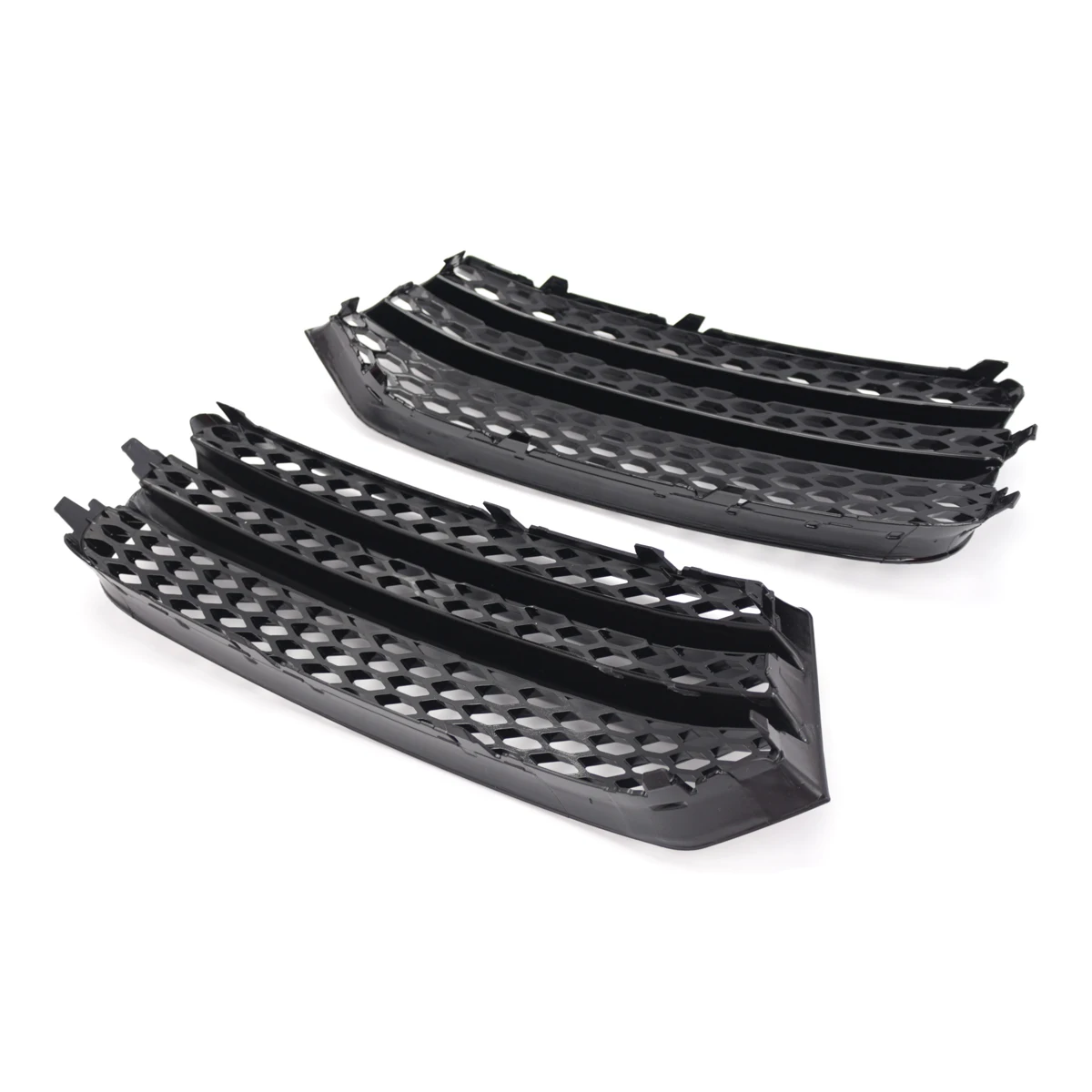 2PCS Auto Front Bumper Fog Light Grille Honeycomb Hex Grill Cover Gloss Black  For AUDI A1 8X 2014-2018 8XA807681B 8XA807682B