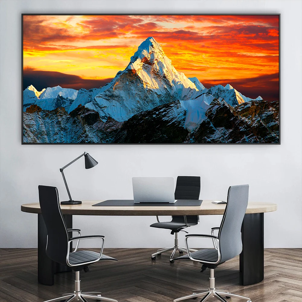 Canvas Painting Himalayas Mountain Landscape Wall Art Posters and Prints Picture Illustration Room Decoration Accessories