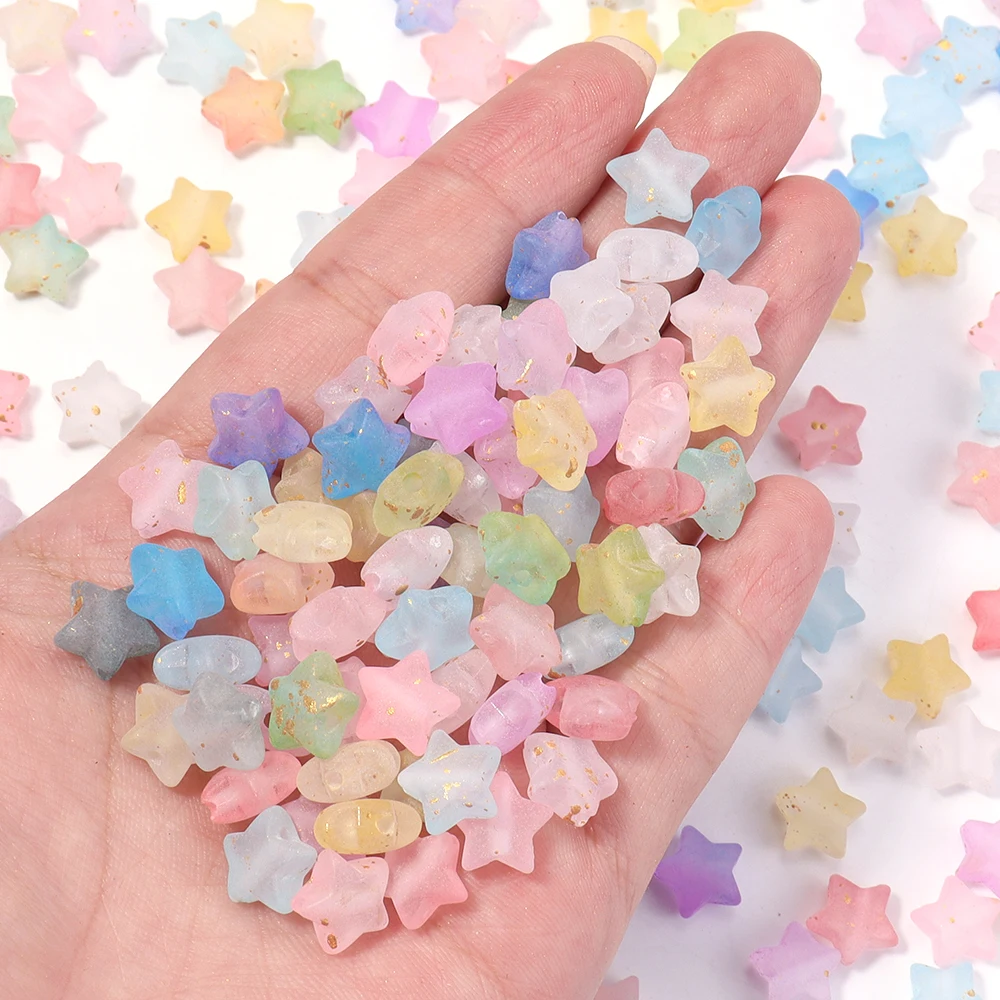 200pcs 9x10mm Star Acrylic Beads Colorful Transparent Loose Spacer Beads For Jewelry Making DIY Bracelets Beading Accessories image 4