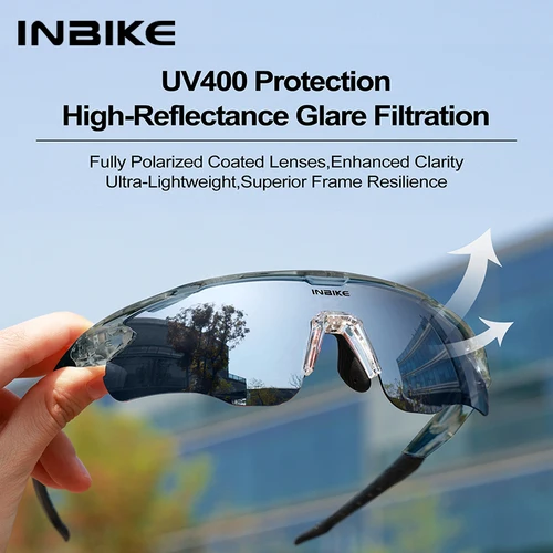Imagen 2 del producto INBIKE gafas de ciclismo polarizadas protección UV400 gafas de sol deportivas para ciclismo de carretera bicicleta de montaña correr senderismo gafas al aire libre