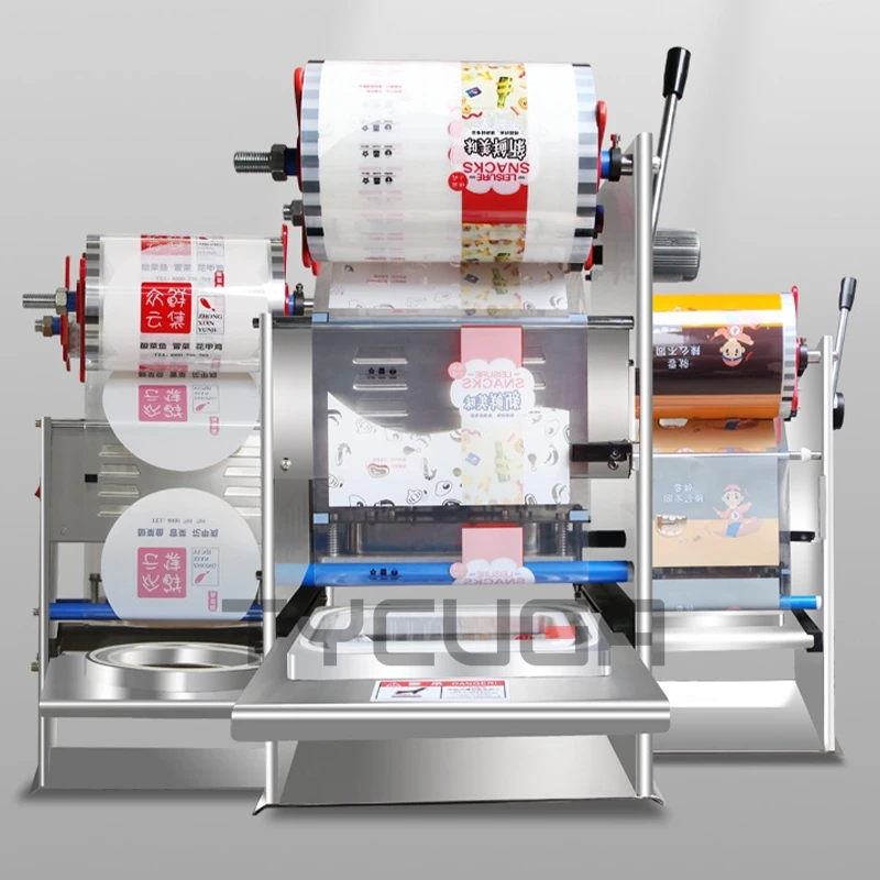 Ручной электрический упаковщик, упаковочный контейнер для пищевых продуктов, машина для упаковки пластиковых стаканчиков, машина для запечатывания коробок для еды, индивидуальный размер, круглая/прямоугольная форма