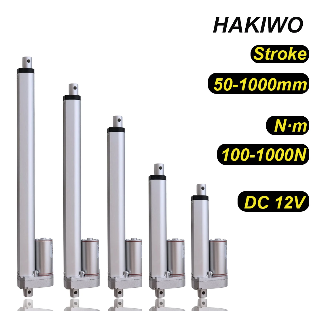 HAKIWO 맞춤형 선형 액추에이터, 선형 드라이브 전기 모터, 스트로크 60 mm/s 속도, 12V, 24V, 100mm, 200mm, 400mm, 600mm, 800mm, 1000mm 