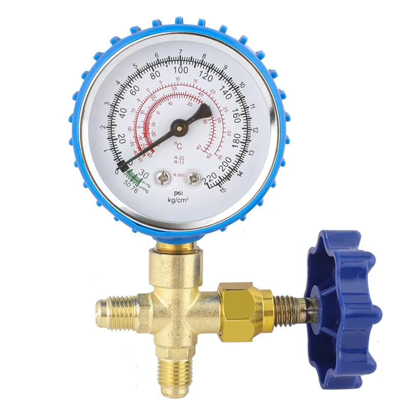CT-466AL Air Conditioner Refrigerant Pressure Gauge Service Kit for R12/R22/R134a/R502 with Adapter Hose with Adapter