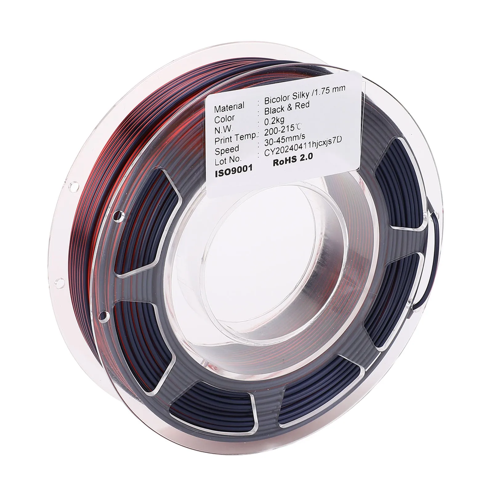3D Printer PLA Filament 1.75mm Spool Bundle 200g Printing Consumable Silk Black Red