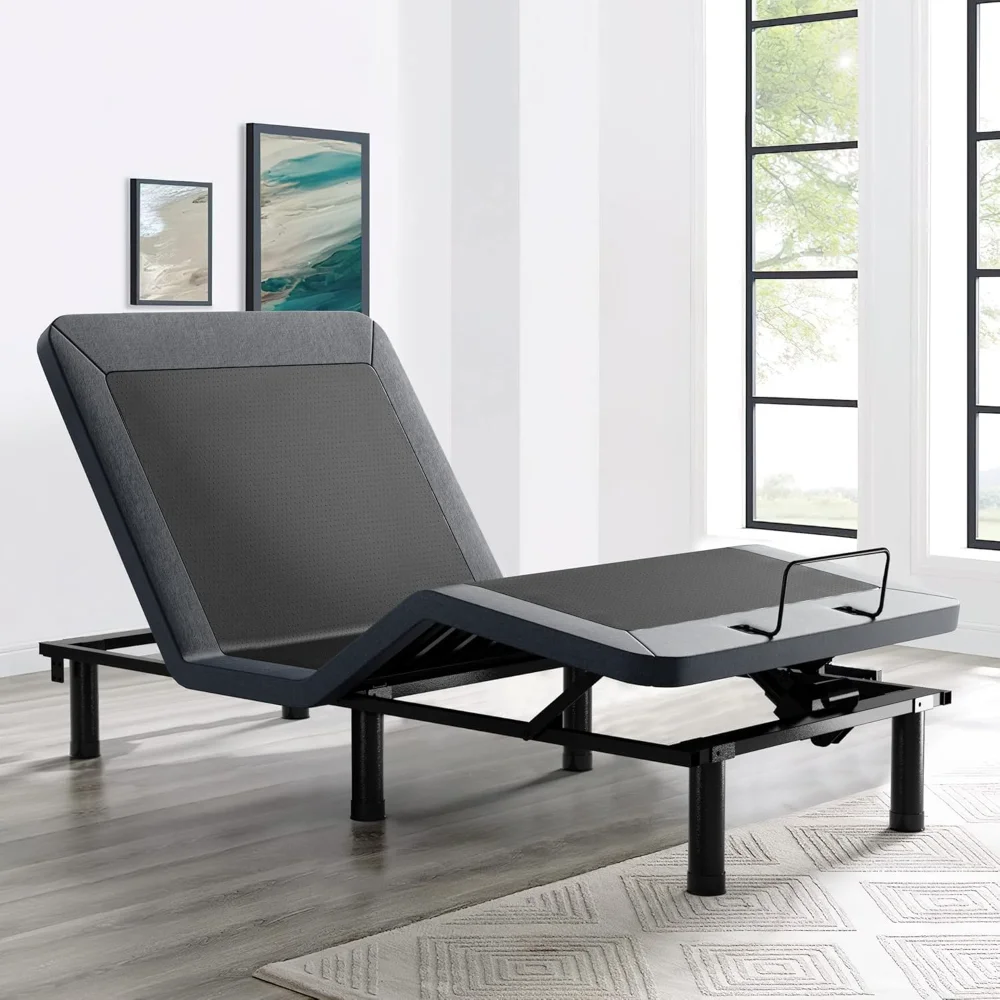 

Adjustable Bed Frame with Wireless Remote, Electric Bed, Zero Gravity Bed, Head and Foot Incline, Adjustable Leg Heights