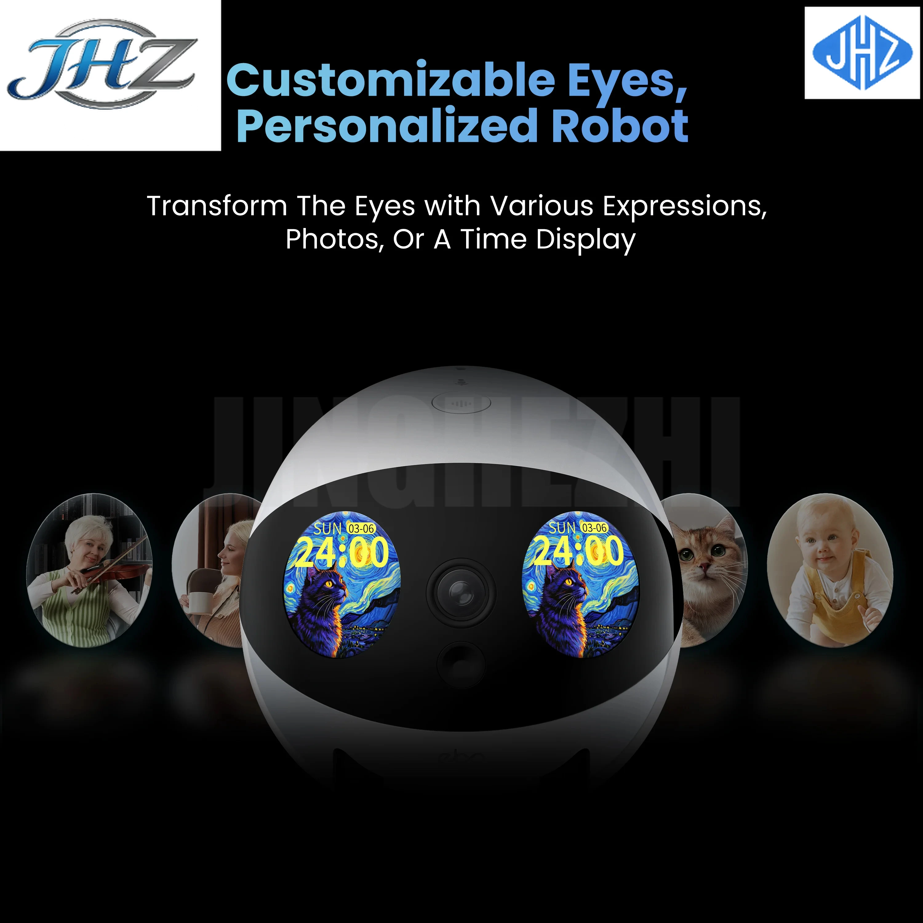 JHZ for EBO AIR 2 PLUS Intelligent Pet Companion Robot, 3k Camera, Video Call and AI Artificial Intelligence Patrol Function
