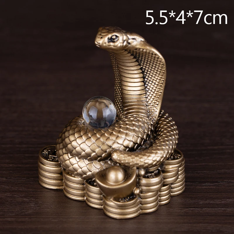 2025 Year Of The Snake Figurine Simulation Snakes Ornaments Animal Resin Statue Chinese Style Tabletop Feng Shui Lucky Crafts
