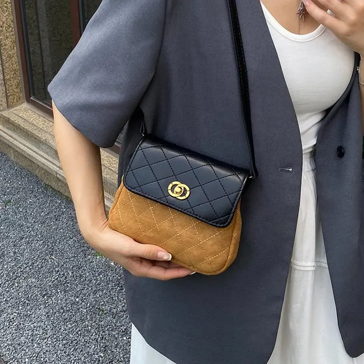 

‌2025 Xiaoxiangfeng Diamond Chain Bag - Small Square Shoulder Purse, Fat Mouth Cover Crossbody Bag for Women‌
