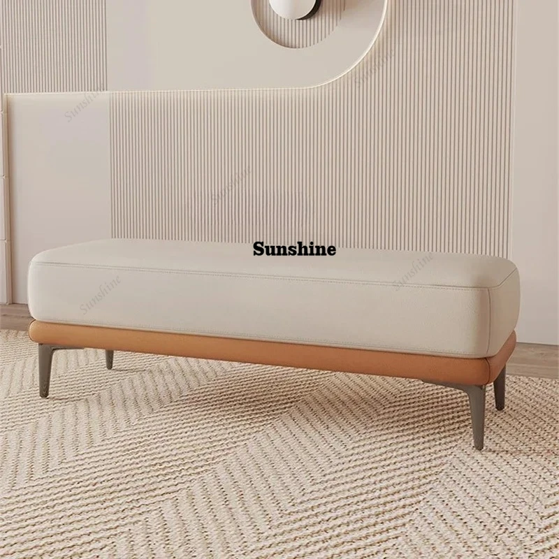 Nordic Artificial Leather Stools Home Furniture Bedroom Bed Tail Stools Creative Luxury Upscale Entrance Sofa Stool
