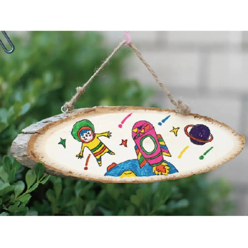 Large Oval Natural Wood Log Slice Tree Slices Decorative Plaque RUSTIC Handing Decorations