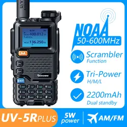 Quansheng UV 5R Plus Walkie Talkie portatile Am Fm Radio bidirezionale commutatore stazione VHF ricevitore K5 Ham Wireless Set a lungo raggio