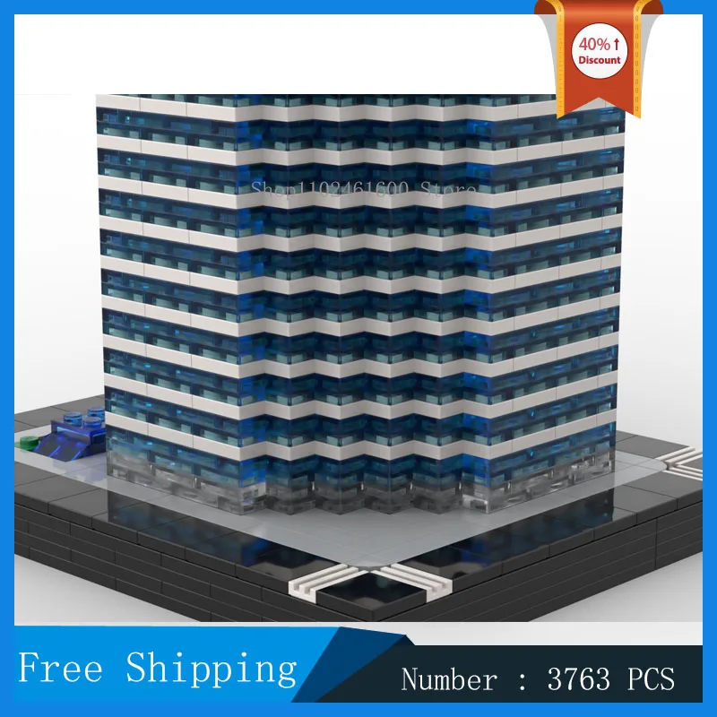 MOC مدينة شارع عرض بنة البلاز 1/650th مقياس نموذج بنة ناطحة سحاب الحديثة برج جمع لعبة الهدايا #6