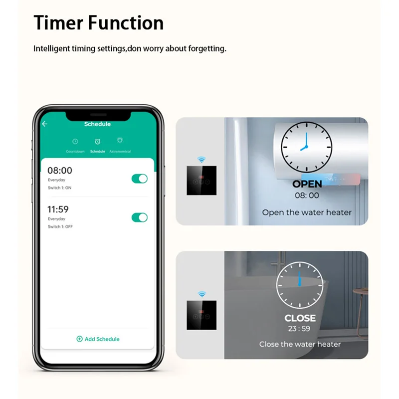 مفتاح غلاية A65T-Wifi، مفتاح سخان مياه ذكي قياسي ES، التحكم في تطبيق Tuya Smart Life يعمل مع Alexa Google #2