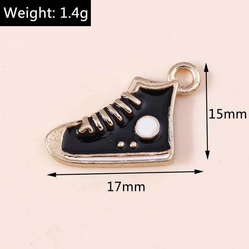 10 Stück niedliche Sport-Charms, Emaille-Rugby- und Basketball-Schuh-Charms für die Schmuckherstellung, Ohrringe, Anhänger, Halsketten, DIY-Bastelzubehör – Detail 4