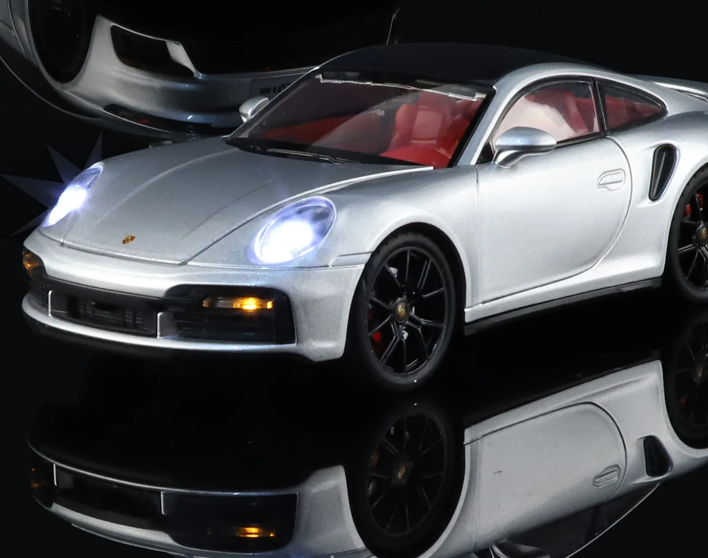 1:24 Porsche 911 992 Turbo S Legierung Sportwagen Modell Druckguss Metall Rennfahrzeug Auto Modell mit Simulation Sound und Licht Kinderspielzeug Geschenk – Detail 6