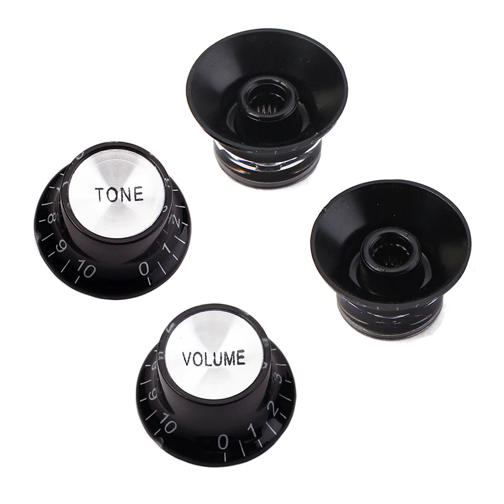 

2 pcs Aluminum Electric Guitar Knob Replacement Volume Tone Control Black Gd23C Guitar Parts Accessory Instrument Component