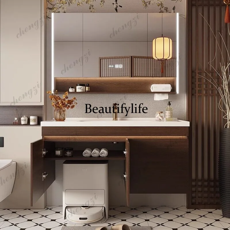 S178 All-aluminum Honeycomb Aluminum Sweeping Robot Bathroom Cabinet Wash Table Ceramic Integrated Hand Washbasin Cabinet
