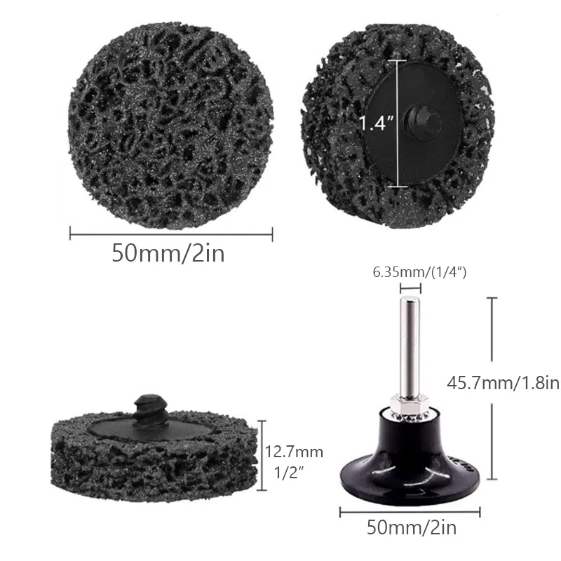 3Pcs 2-Inch Strip Discs Stripping Wheel Polishing Wheel with 1 Part holder Grinding Disc for Clean and Remove Paint