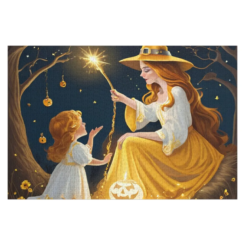 

Good Witch Watching Over Child Jigsaw Puzzle Photo Custom Wooden Name Wooden Jigsaws For Adults Personalized Gifts Puzzle