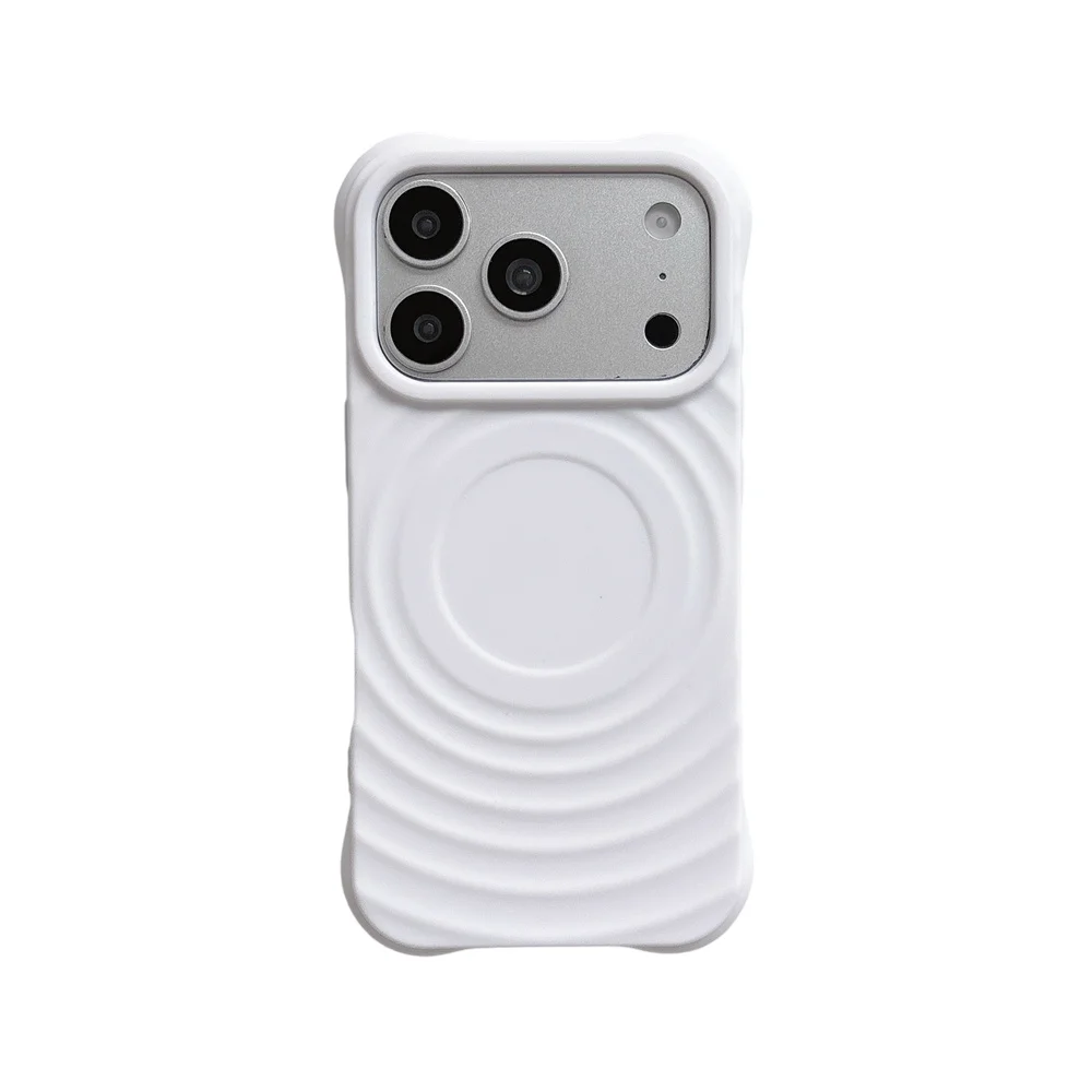 Coque de téléphone en silicone liquide à motif vague tendance pour iPhone 17 16 15 14 Plus 13 12 Pro Max compatible MagSafe anti-rayures
