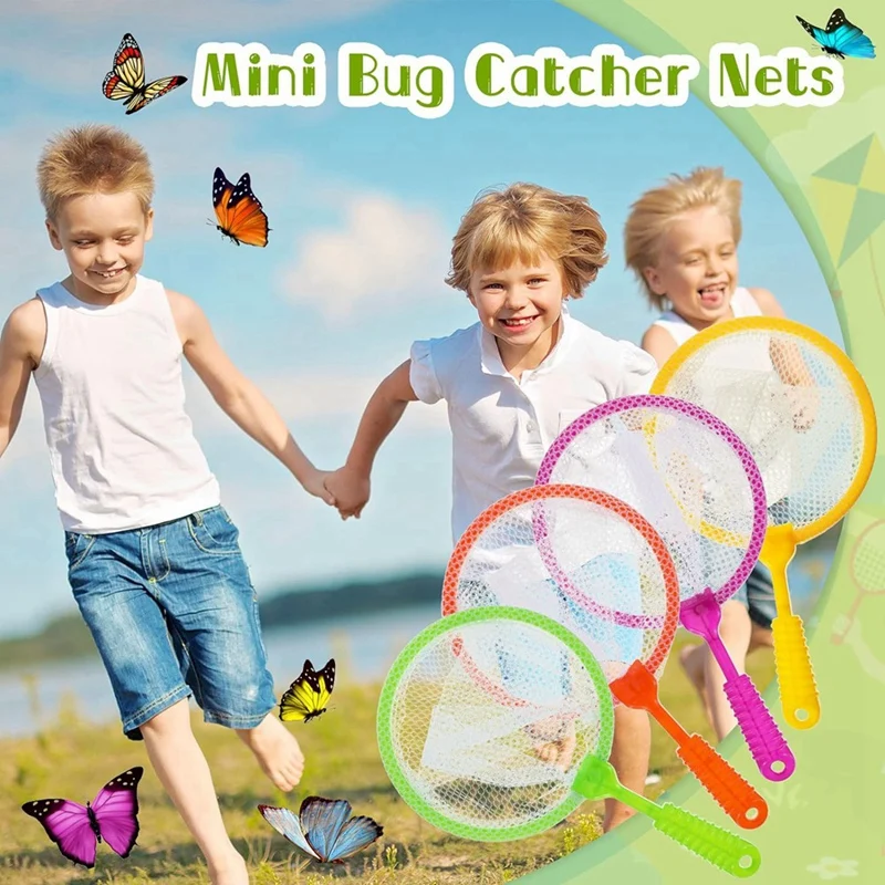 24 Pcs Butterfly Bug Net For Kids Insect Collecting Net Bug Catcher Fishing Net Science Nature Exploration Tools