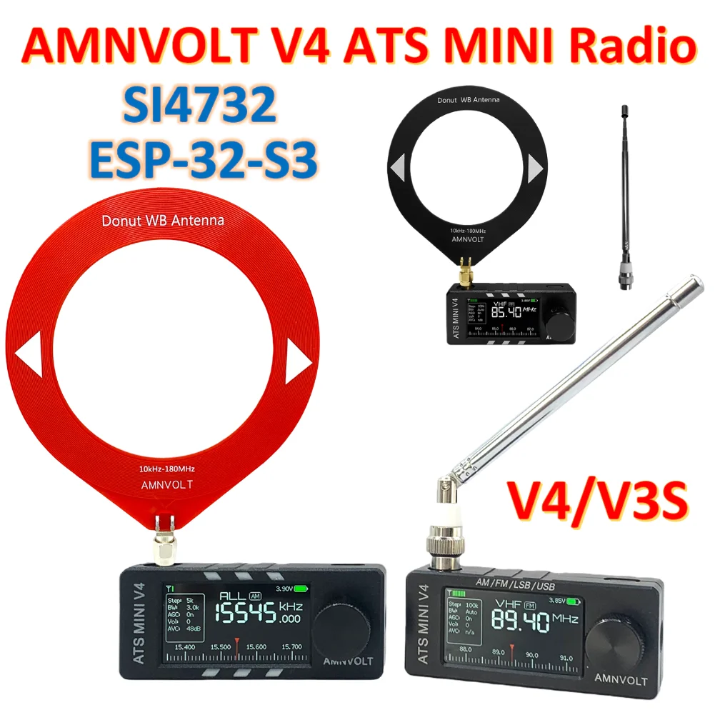 AMNVOLT V4/V3S ATS MINI SI4732 Radio All Band DSP Radio FM/AM/SSB/LSB/USB Receiver Built-in Hi-Z Headphone Amplifier ESP32-S3 view 6