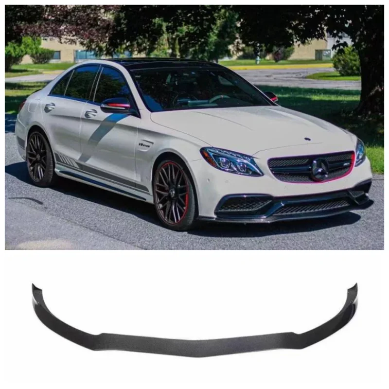 For Mercedes-Benz C63 C63S Four-Door Version 2015-2021 High Quality Carbon Fiber Car Bumper Front Lip Diffuser Spoiler Cover