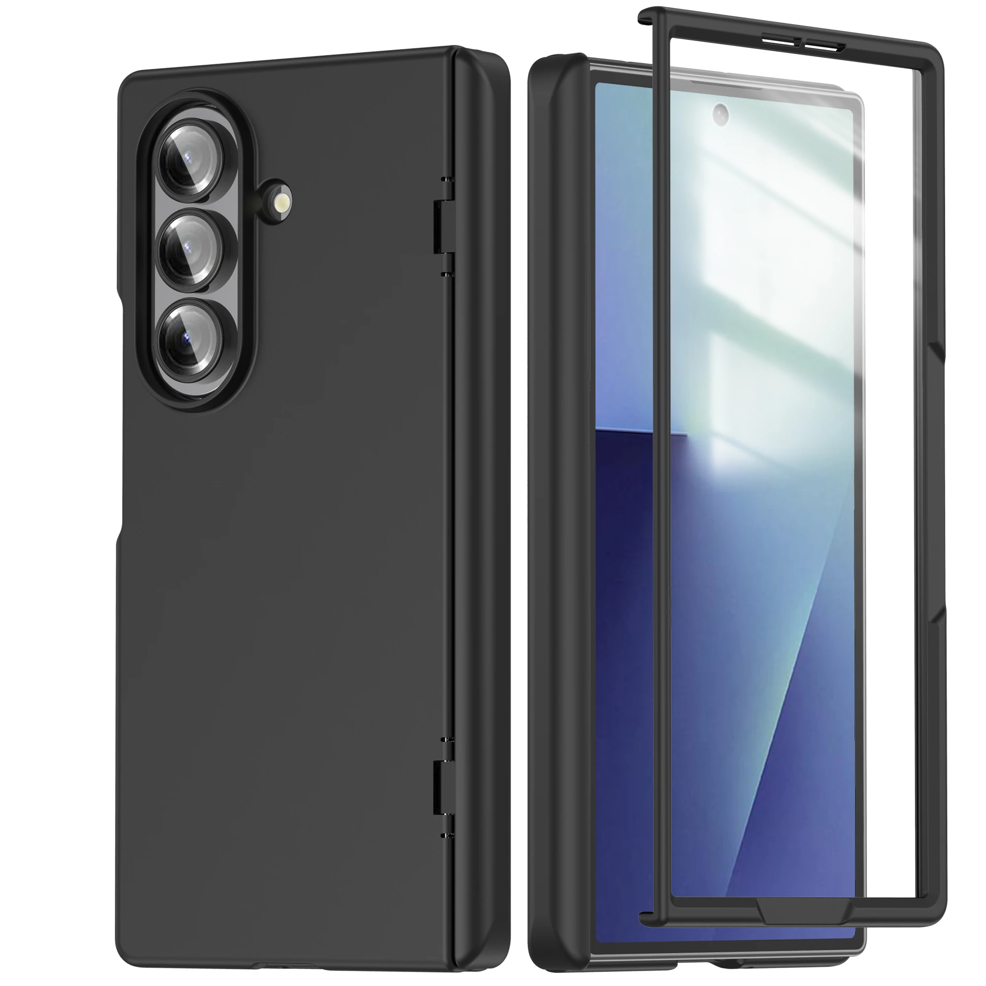 

For Samsung Galaxy Z Fold 7 Matte Hard Hinge Phone Case Screen Glass Film Protection Shockproof Cover For Galaxy Z Fold 7 Shell