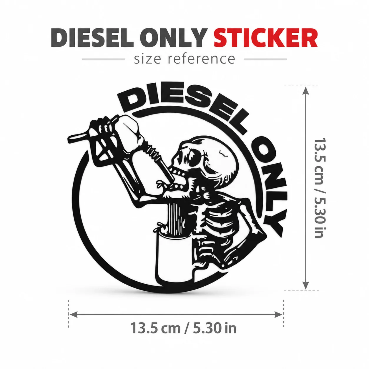 Pickup Truck 13.5*13.5cm Off-Road Truck Skull Fuel Cap Stickers, Decorative Car Stickers Personalized Customization