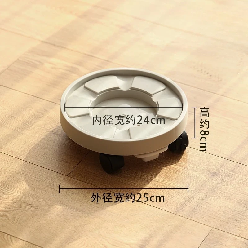 Lazy mobile flower pot tray with universal wheel flower plate bottom round potted plant water receiving base