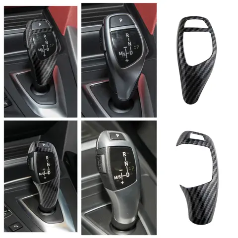 BMW F30 F10 F15 F07 F20 F21 F22 F32 F34 F3용 카본 파이버 패턴 기어 시프트 패널 프레임 기어 노브 커버 헤드 트림