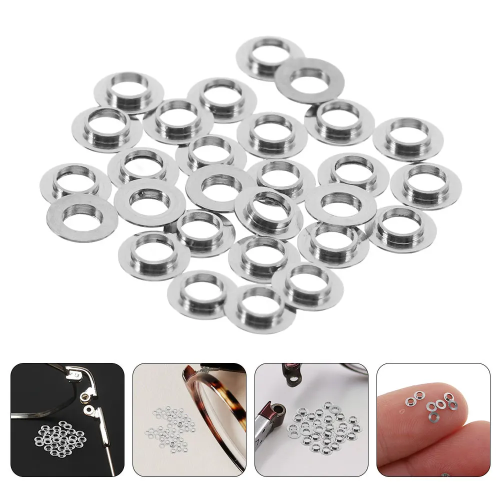 

100Pcs Eyeglasses Repair Kit Alloy T-Shaped Hinge Shims Convex Durable Pads Rimless Glasses Frame Parts Glasses Replacement