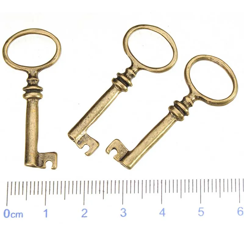 50pcs/bag Parts Handmade Key Charms Jewelery Accessories Diy Earring Clothes Keychains Pendulos Antique Bronze Plated Wholesales